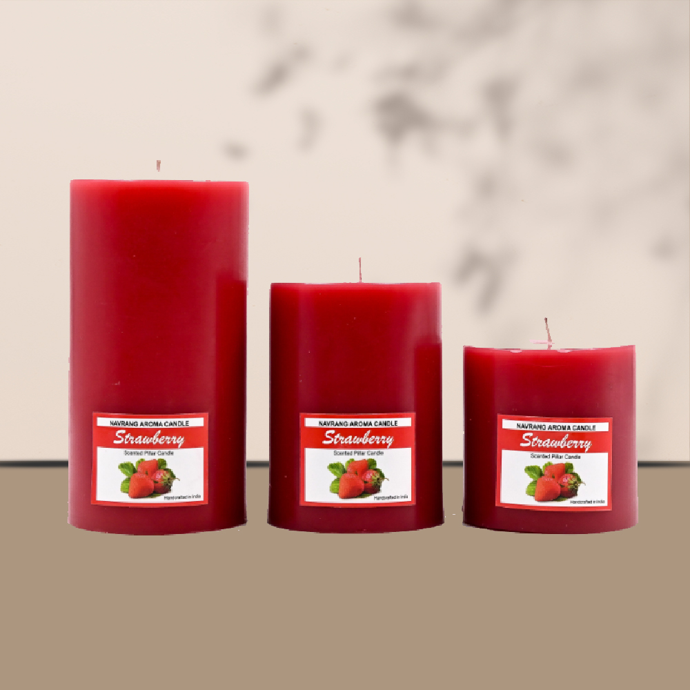Strawberry Pillar Candle