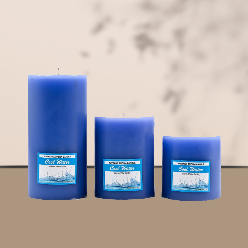 Cool Water Pillar Candle